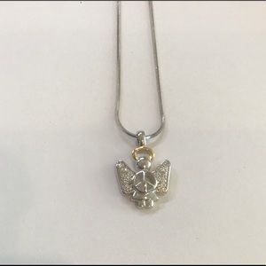 Carlo Orsini Peace Sign Angel Wings Neckace